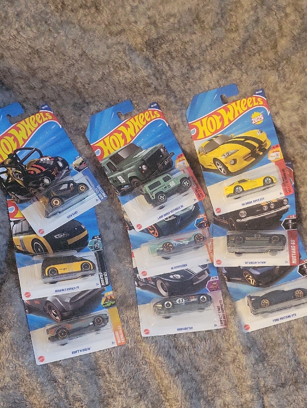 Mattel Hot Wheels Assorted Yellow, Black and Green Toy Cars Pack